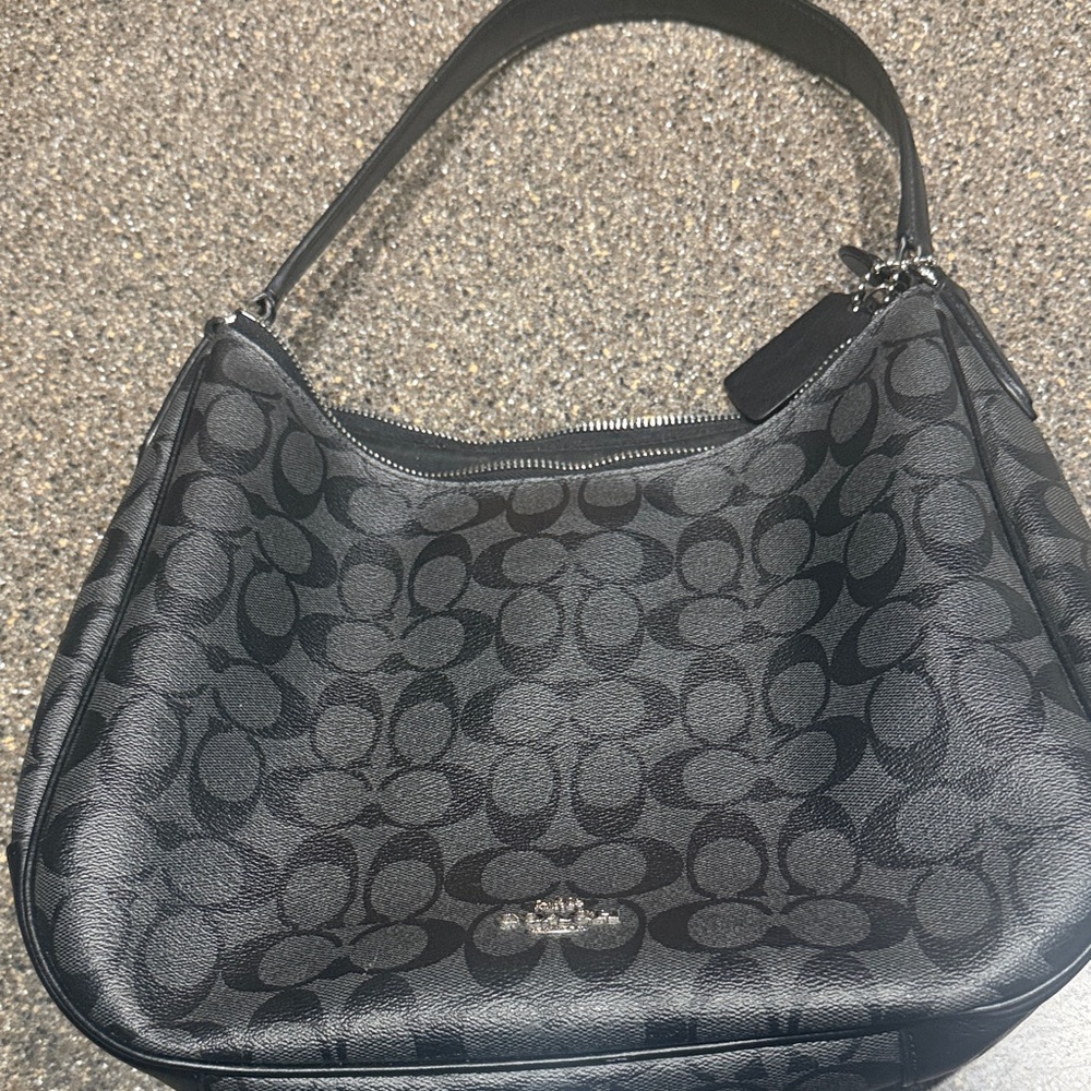 Authentic Coach Black Patterned Shoulder Bag